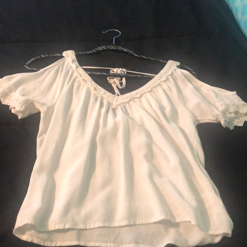 White top with lace details